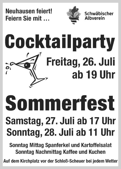 Plakat Cocktailparty und Sommerfest 2013